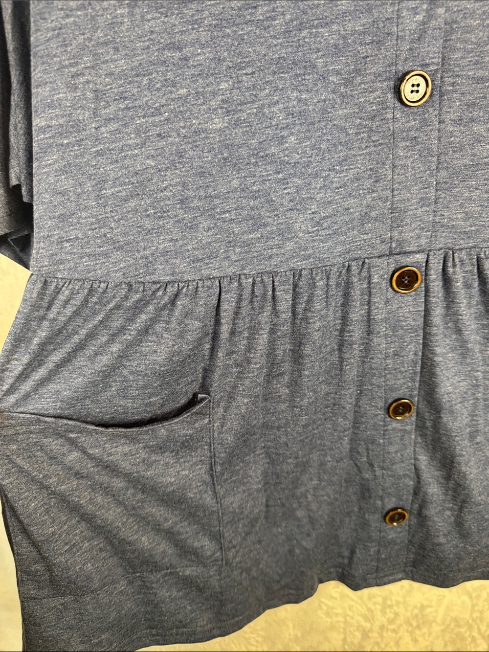 Bloom Chic Blue Button-Front Peplum Tunic NWT 22 24 - Picture 3 of 5